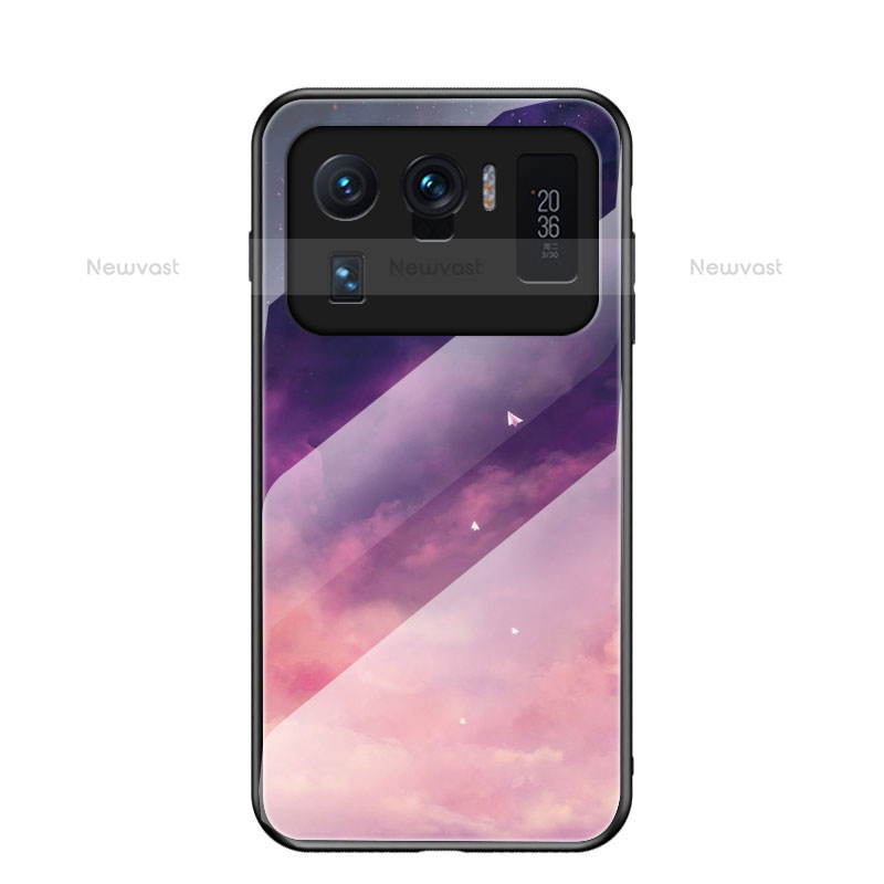 Silicone Frame Starry Sky Mirror Case Cover S01 for Xiaomi Mi 11 Ultra 5G Purple