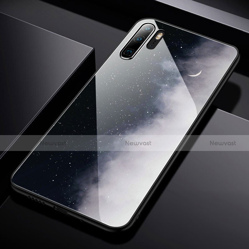 Silicone Frame Starry Sky Mirror Case for Huawei P30 Pro New Edition White