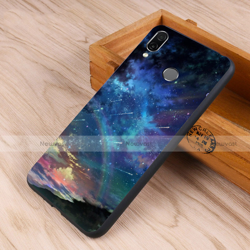 Silicone Frame Starry Sky Mirror Case S01 for Huawei Honor 10 Lite Blue