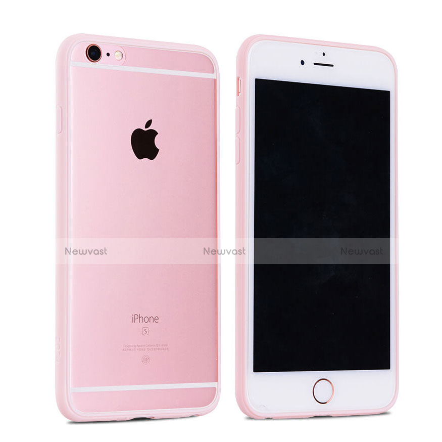 Silicone Frame Transparent Case for Apple iPhone 6S Pink