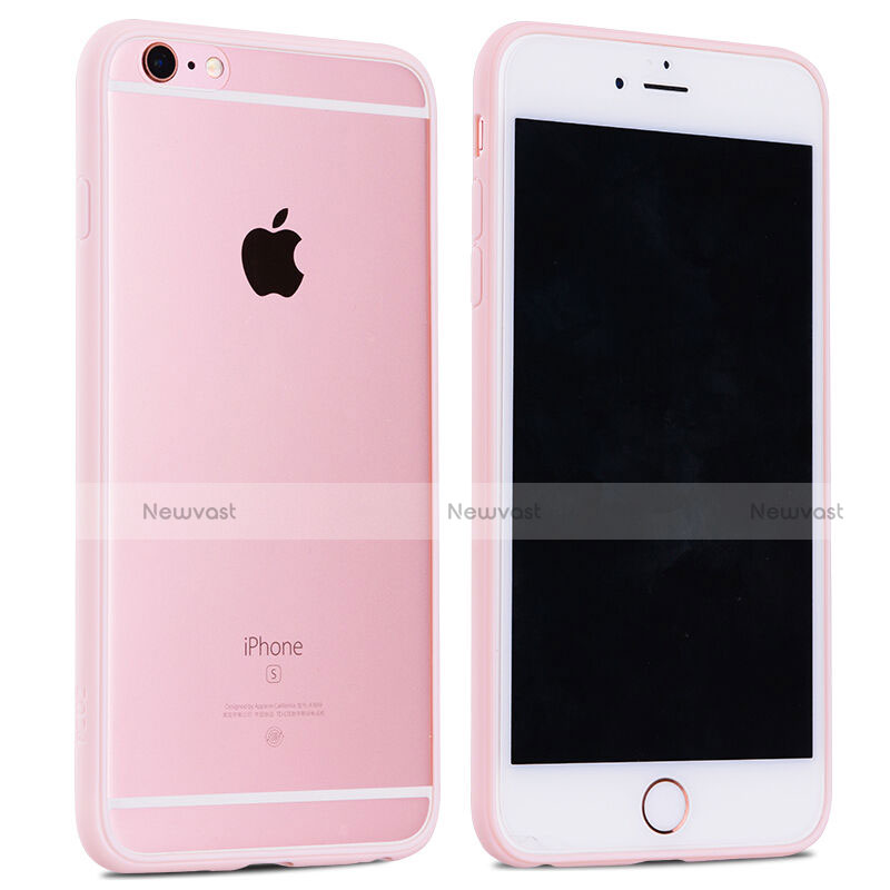 Silicone Frame Transparent Case for Apple iPhone 6S Plus Pink