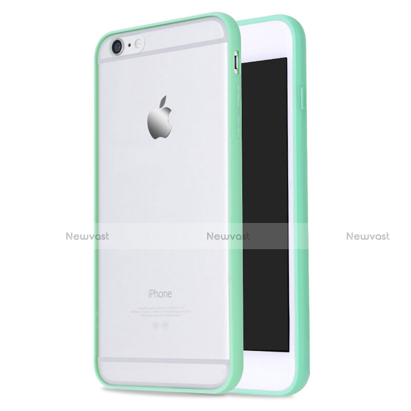 Silicone Gel Transparent Matte Finish Frame Cover for Apple iPhone 6 Green