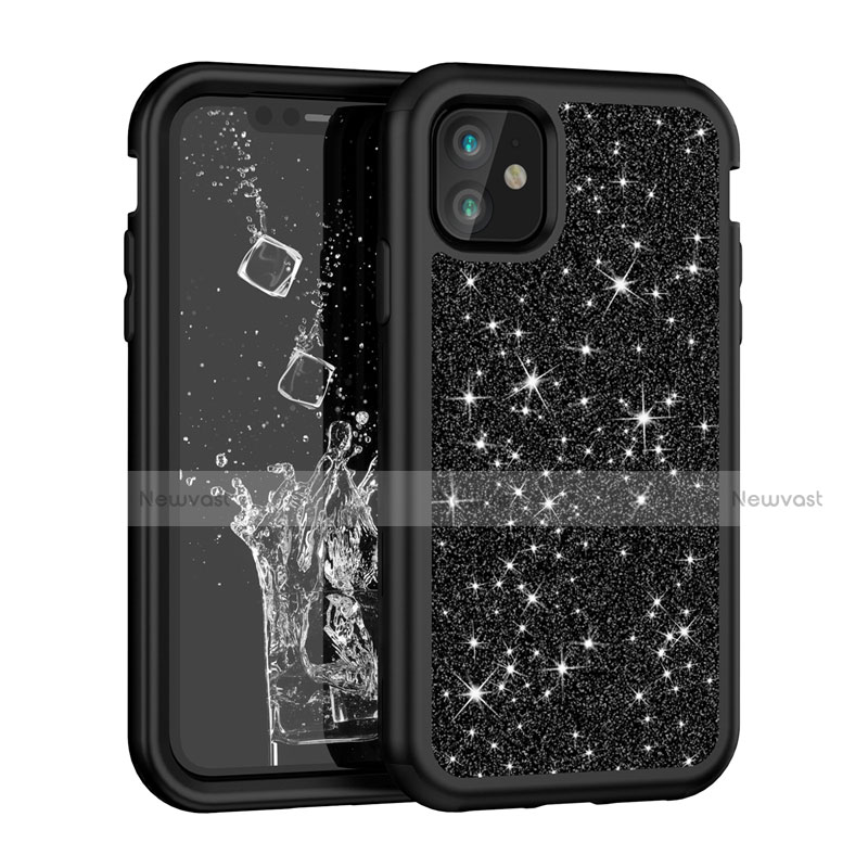 Silicone Matte Finish and Plastic Back Cover Case 360 Degrees Bling-Bling for Apple iPhone 11