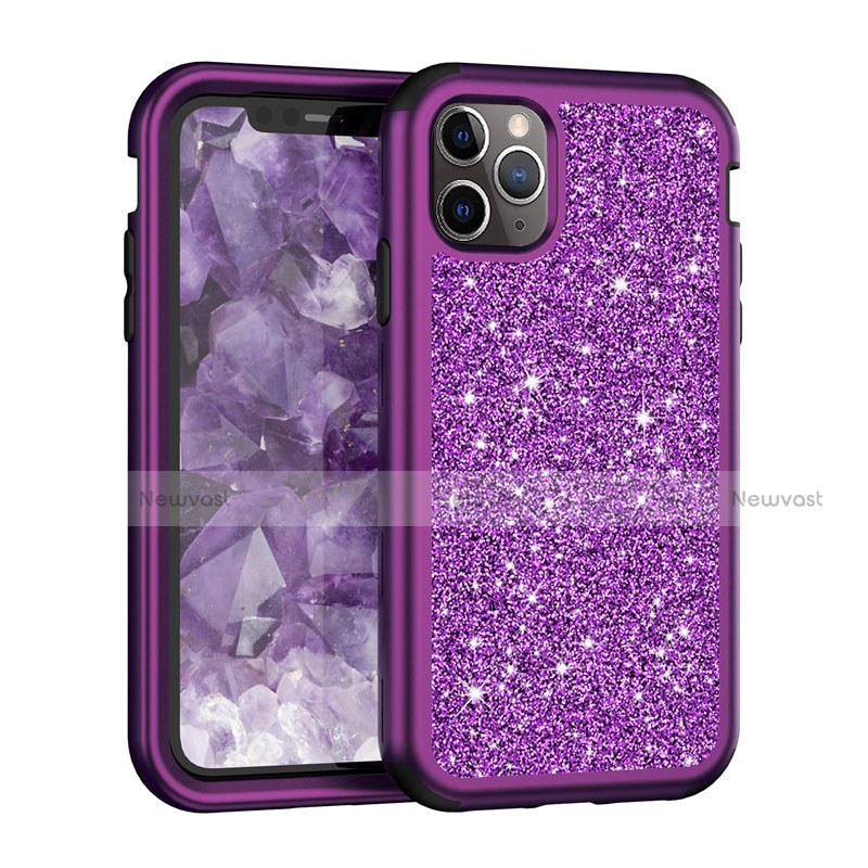 Silicone Matte Finish and Plastic Back Cover Case 360 Degrees Bling-Bling for Apple iPhone 11 Pro