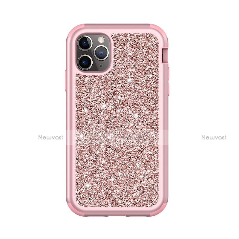 Silicone Matte Finish and Plastic Back Cover Case 360 Degrees Bling-Bling for Apple iPhone 11 Pro