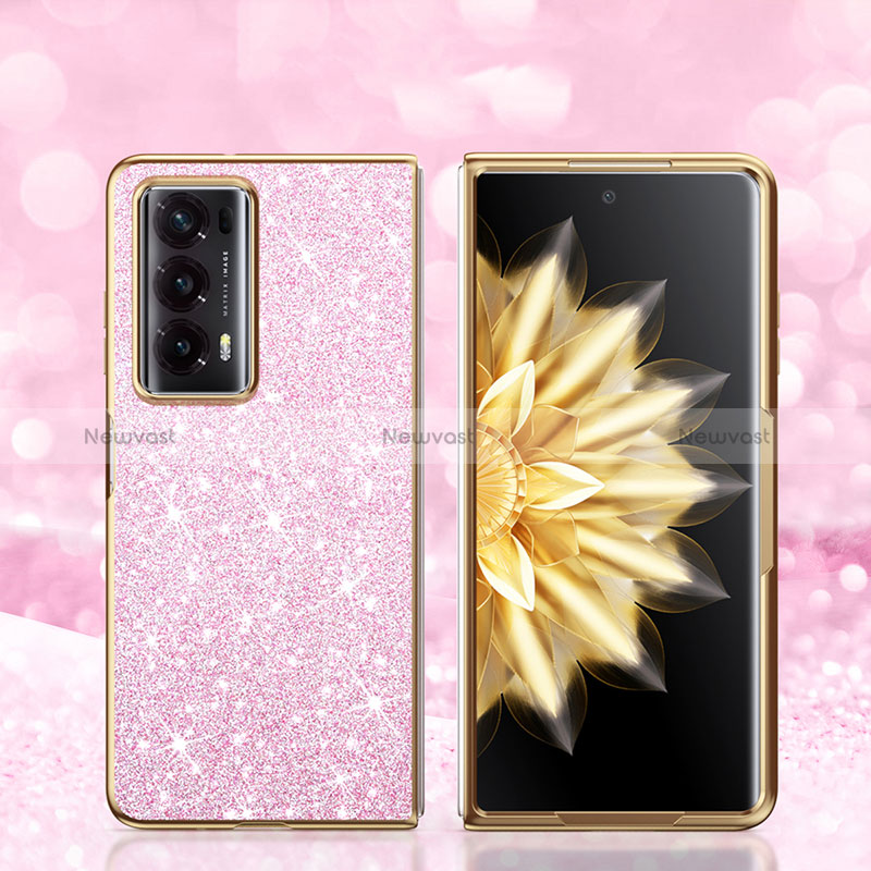 Silicone Matte Finish and Plastic Back Cover Case 360 Degrees Bling-Bling for Huawei Honor Magic V2 5G