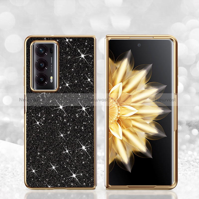 Silicone Matte Finish and Plastic Back Cover Case 360 Degrees Bling-Bling for Huawei Honor Magic V2 5G