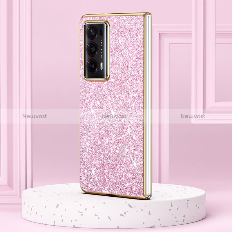 Silicone Matte Finish and Plastic Back Cover Case 360 Degrees Bling-Bling for Huawei Honor Magic V2 Ultimate 5G