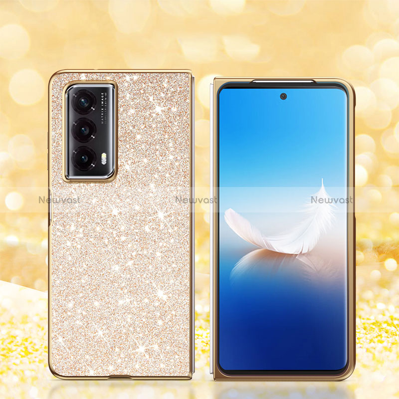 Silicone Matte Finish and Plastic Back Cover Case 360 Degrees Bling-Bling for Huawei Honor Magic Vs2 5G Gold