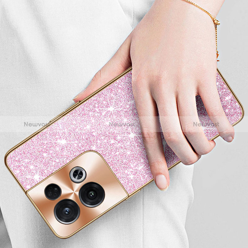 Silicone Matte Finish and Plastic Back Cover Case 360 Degrees Bling-Bling for Oppo Reno8 5G