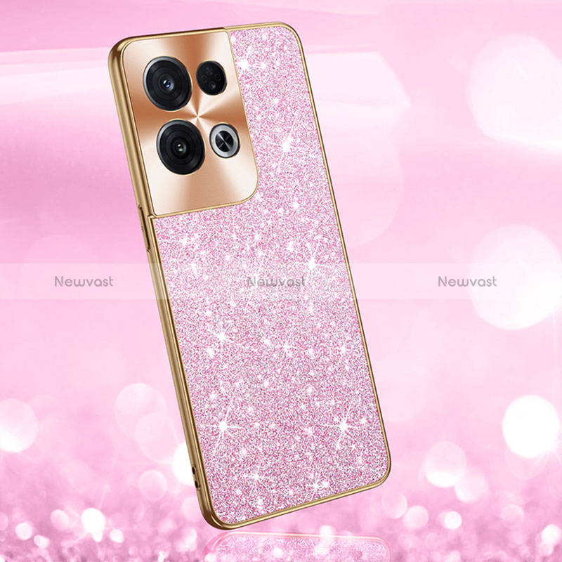 Silicone Matte Finish and Plastic Back Cover Case 360 Degrees Bling-Bling for Oppo Reno9 5G