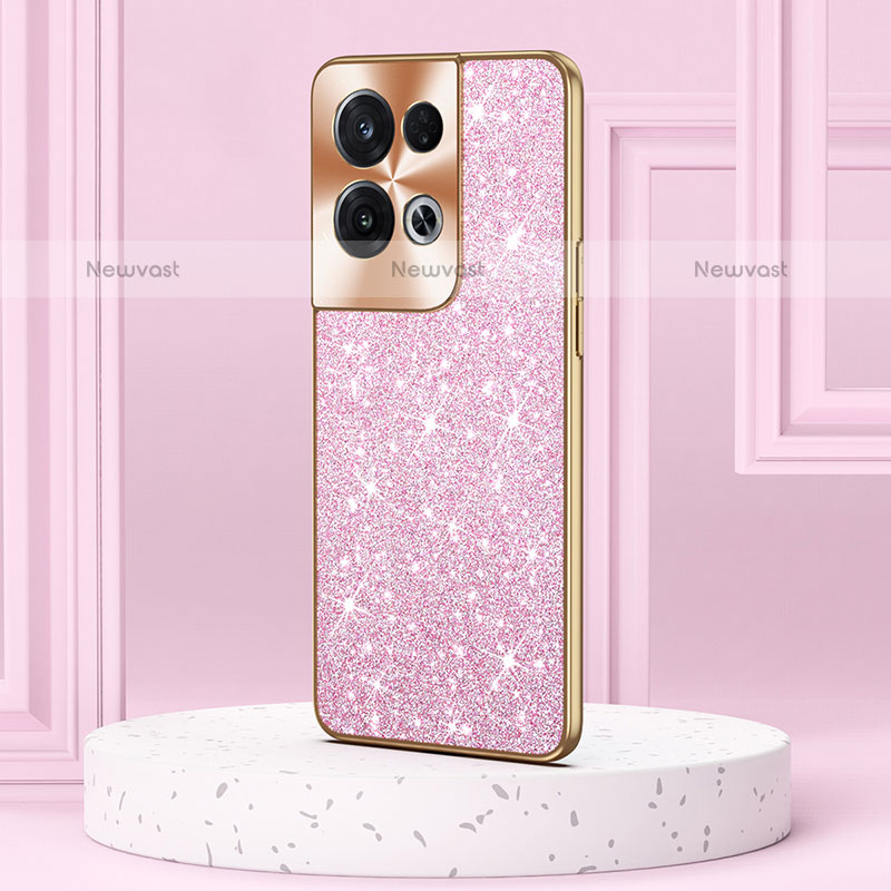 Silicone Matte Finish and Plastic Back Cover Case 360 Degrees Bling-Bling for Oppo Reno9 Pro+ Plus 5G