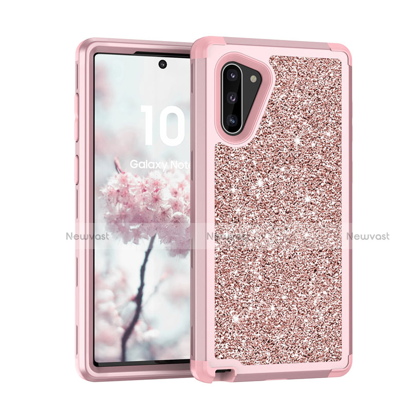 Silicone Matte Finish and Plastic Back Cover Case 360 Degrees Bling-Bling for Samsung Galaxy Note 10