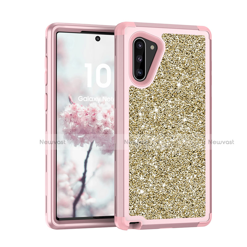 Silicone Matte Finish and Plastic Back Cover Case 360 Degrees Bling-Bling for Samsung Galaxy Note 10 5G