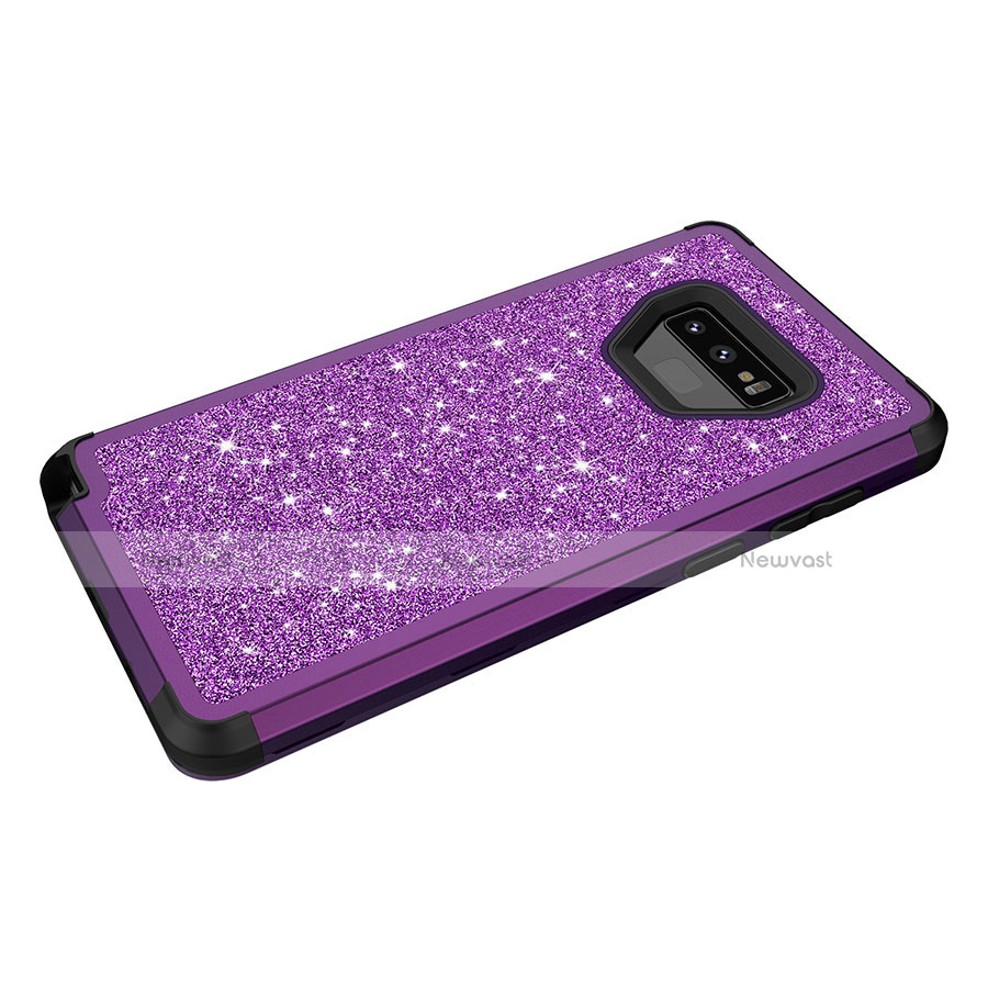 Silicone Matte Finish and Plastic Back Cover Case 360 Degrees Bling-Bling for Samsung Galaxy Note 9