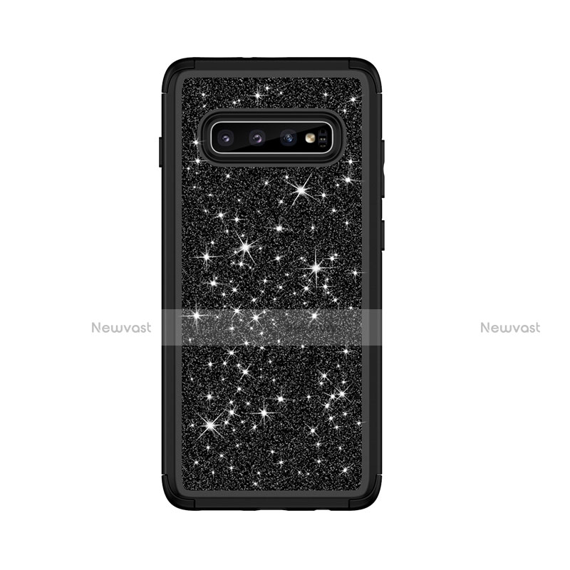 Silicone Matte Finish and Plastic Back Cover Case 360 Degrees Bling-Bling for Samsung Galaxy S10 5G