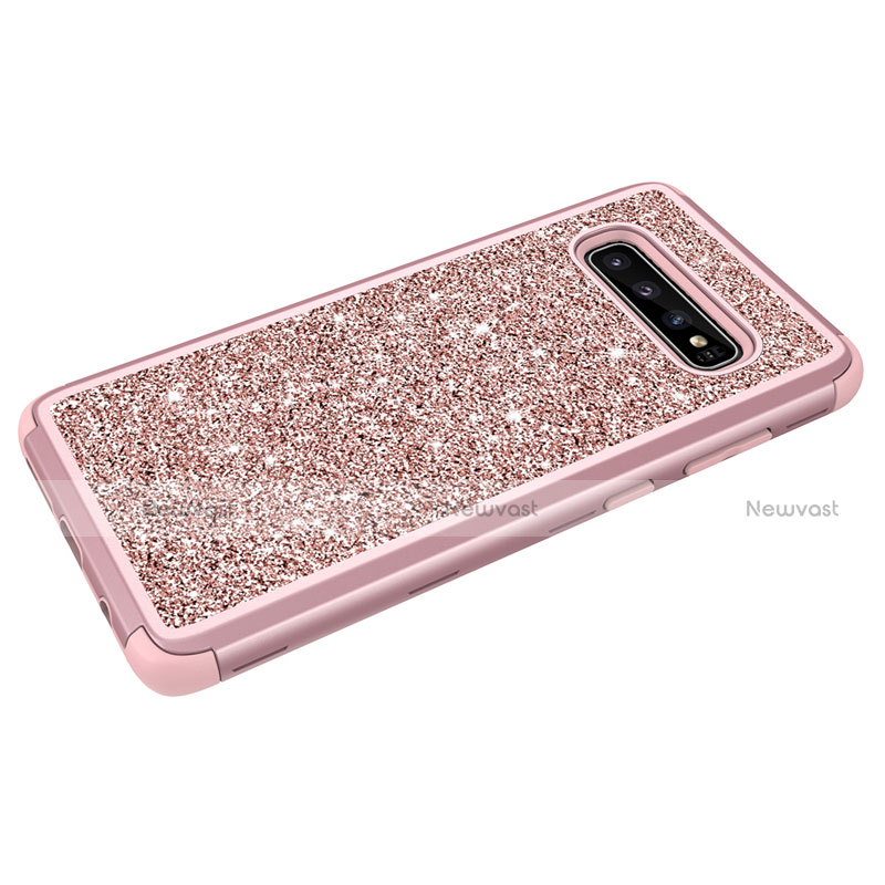 Silicone Matte Finish and Plastic Back Cover Case 360 Degrees Bling-Bling for Samsung Galaxy S10 Plus