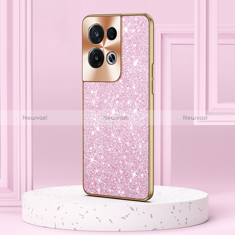 Silicone Matte Finish and Plastic Back Cover Case 360 Degrees Bling-Bling GS1 for Oppo Reno8 Pro 5G