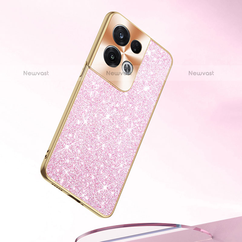 Silicone Matte Finish and Plastic Back Cover Case 360 Degrees Bling-Bling GS1 for Oppo Reno9 Pro+ Plus 5G