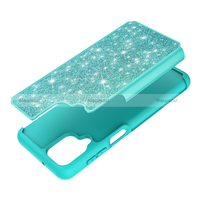 Silicone Matte Finish and Plastic Back Cover Case 360 Degrees Bling-Bling JX1 for Samsung Galaxy A12 Nacho