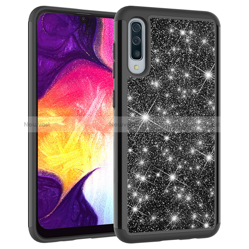 Silicone Matte Finish and Plastic Back Cover Case 360 Degrees Bling-Bling JX1 for Samsung Galaxy A50S