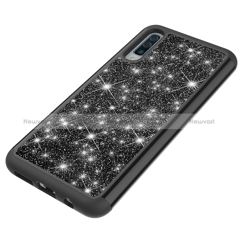 Silicone Matte Finish and Plastic Back Cover Case 360 Degrees Bling-Bling JX1 for Samsung Galaxy A50S