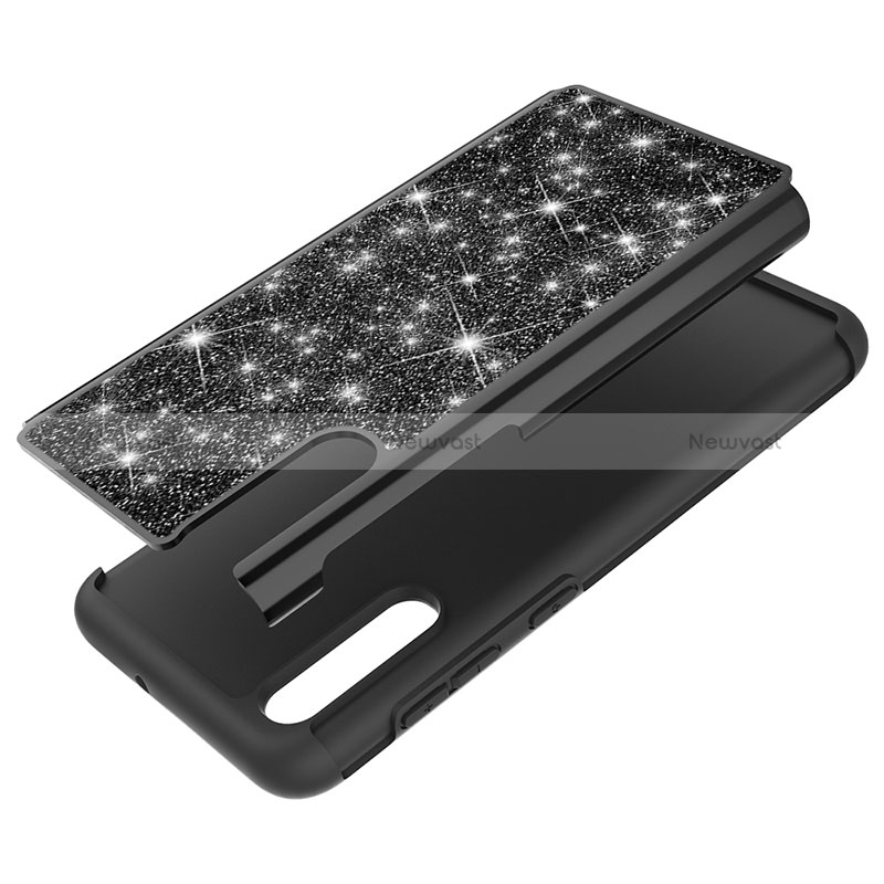 Silicone Matte Finish and Plastic Back Cover Case 360 Degrees Bling-Bling JX1 for Samsung Galaxy A50S