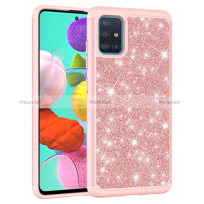 Silicone Matte Finish and Plastic Back Cover Case 360 Degrees Bling-Bling JX1 for Samsung Galaxy A51 5G