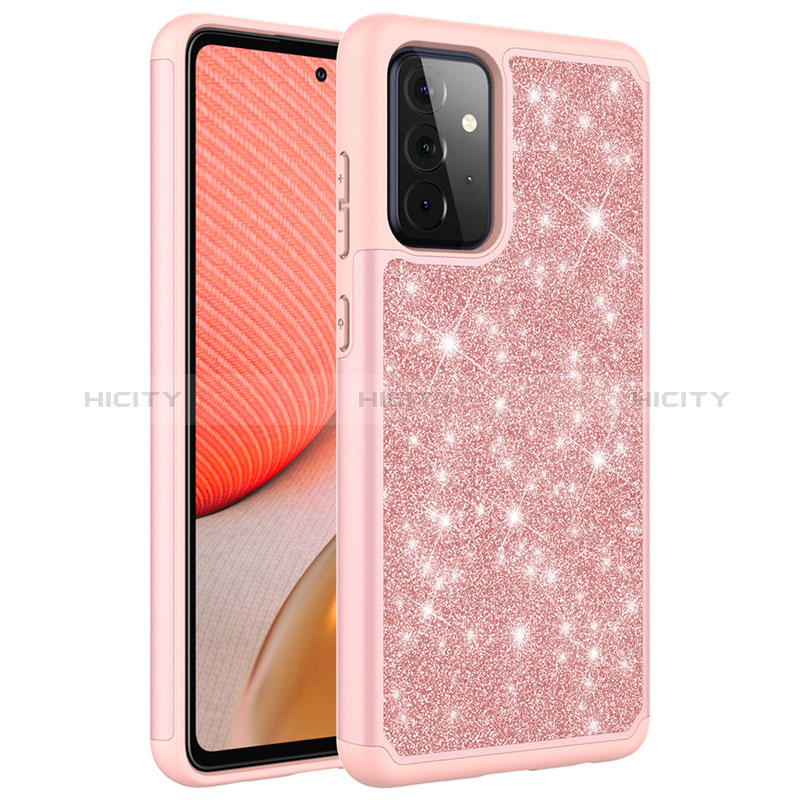 Silicone Matte Finish and Plastic Back Cover Case 360 Degrees Bling-Bling JX1 for Samsung Galaxy A72 4G