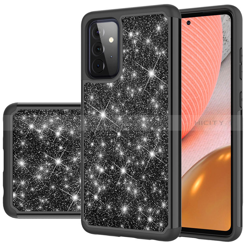 Silicone Matte Finish and Plastic Back Cover Case 360 Degrees Bling-Bling JX1 for Samsung Galaxy A72 5G