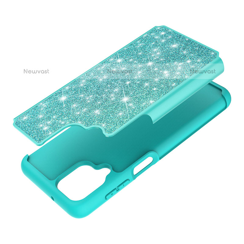 Silicone Matte Finish and Plastic Back Cover Case 360 Degrees Bling-Bling JX1 for Samsung Galaxy F12