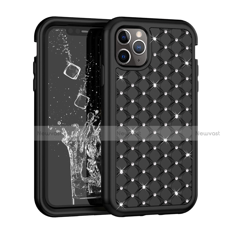 Silicone Matte Finish and Plastic Back Cover Case 360 Degrees Bling-Bling U01 for Apple iPhone 11 Pro