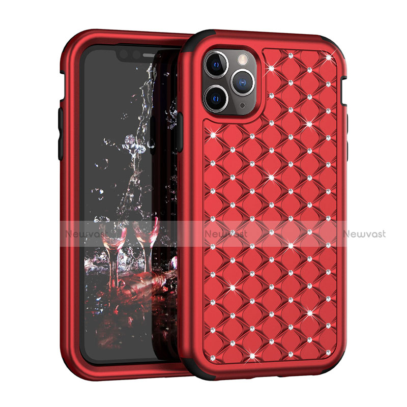 Silicone Matte Finish and Plastic Back Cover Case 360 Degrees Bling-Bling U01 for Apple iPhone 11 Pro Max