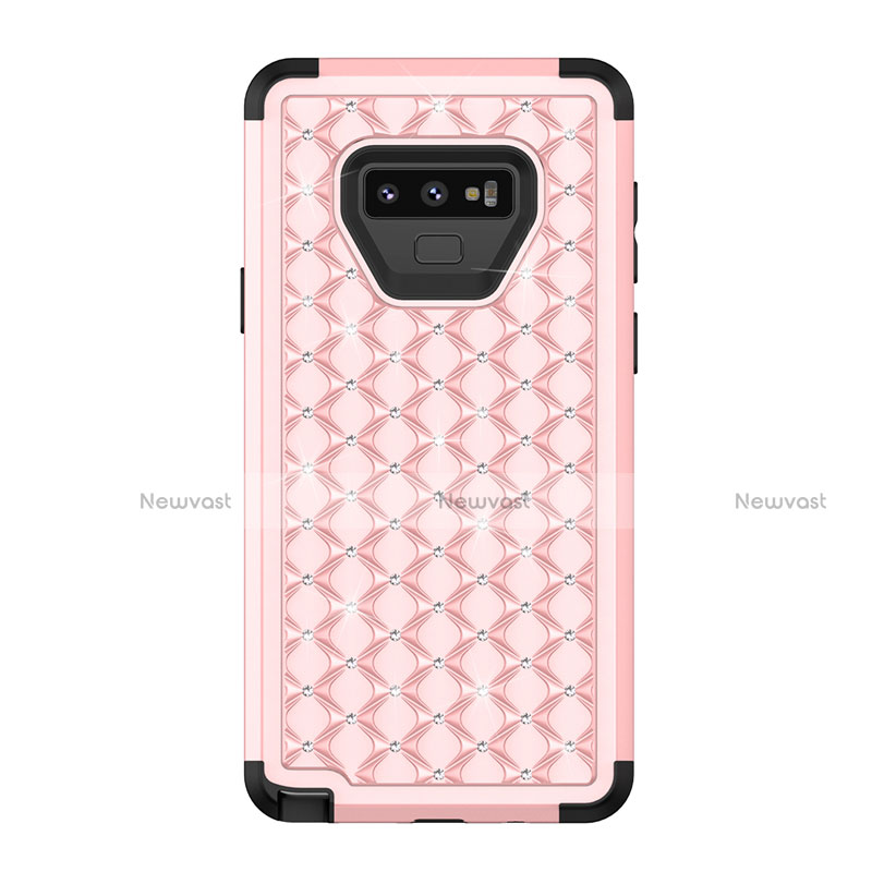 Silicone Matte Finish and Plastic Back Cover Case 360 Degrees Bling-Bling U01 for Samsung Galaxy Note 9