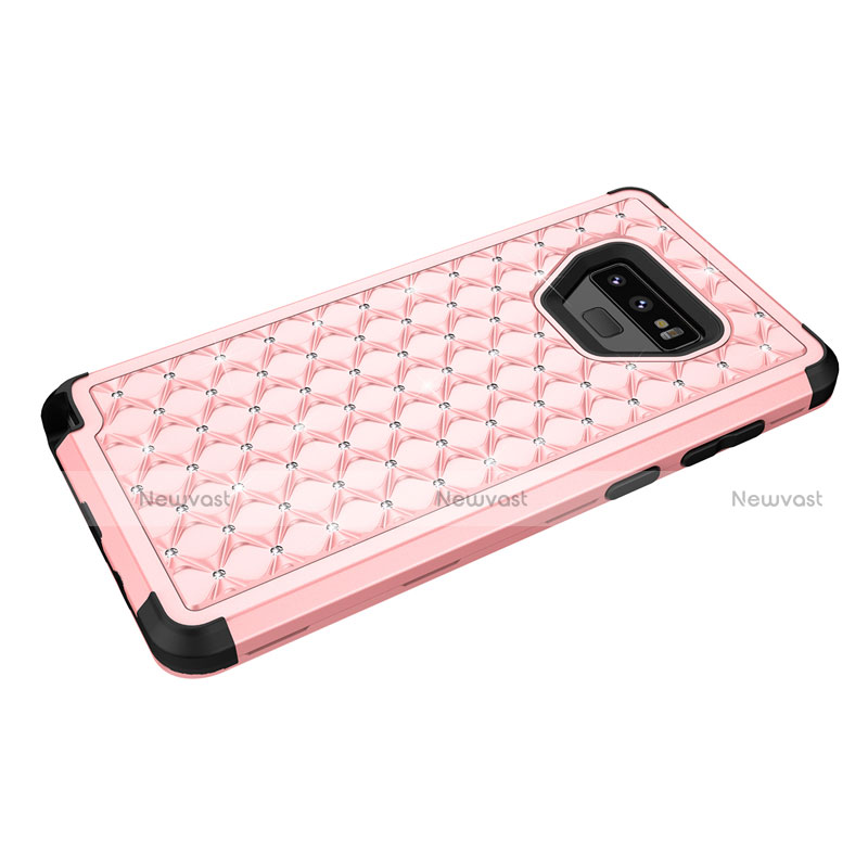 Silicone Matte Finish and Plastic Back Cover Case 360 Degrees Bling-Bling U01 for Samsung Galaxy Note 9