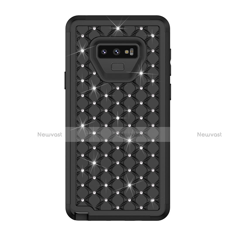 Silicone Matte Finish and Plastic Back Cover Case 360 Degrees Bling-Bling U01 for Samsung Galaxy Note 9