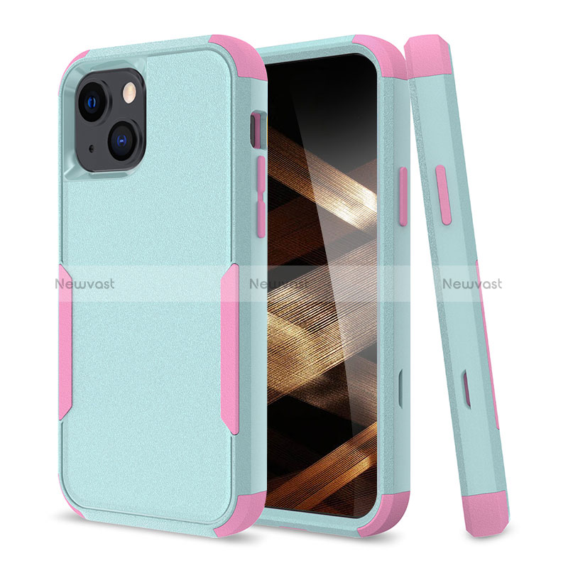 Silicone Matte Finish and Plastic Back Cover Case 360 Degrees for Apple iPhone 15 Plus