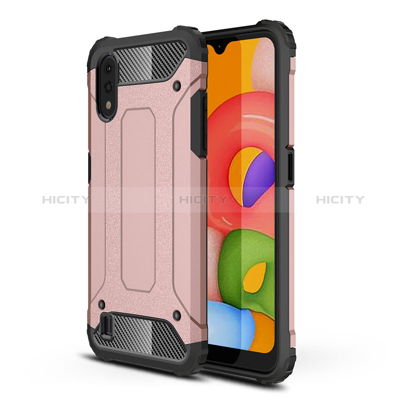 Silicone Matte Finish and Plastic Back Cover Case 360 Degrees for Samsung Galaxy A01 SM-A015