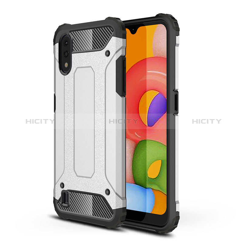 Silicone Matte Finish and Plastic Back Cover Case 360 Degrees for Samsung Galaxy A01 SM-A015