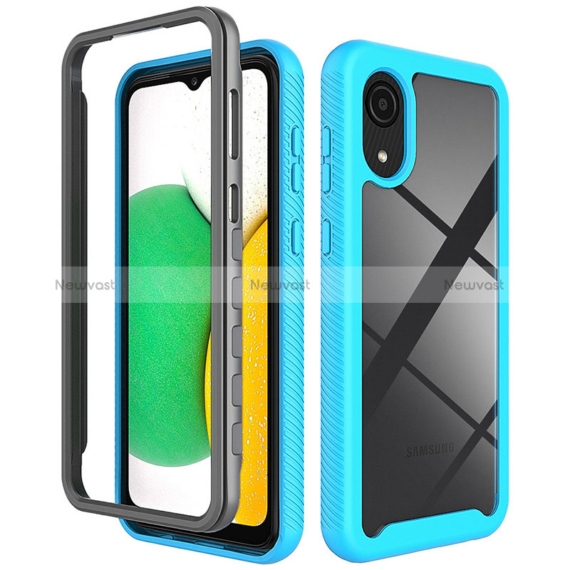 Silicone Matte Finish and Plastic Back Cover Case 360 Degrees for Samsung Galaxy A03 Core