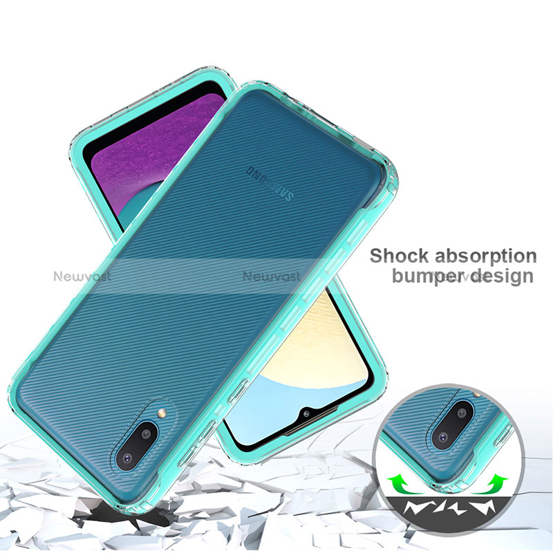 Silicone Matte Finish and Plastic Back Cover Case 360 Degrees for Samsung Galaxy M02