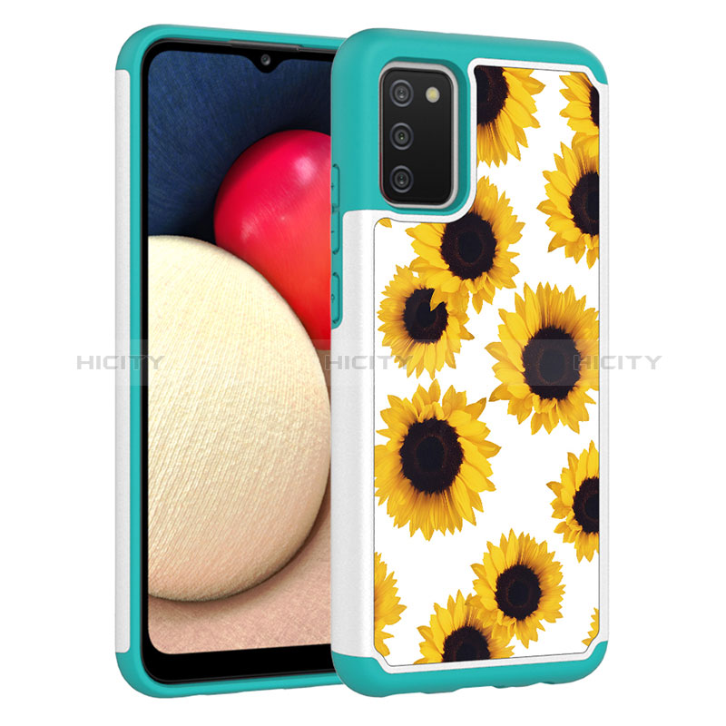 Silicone Matte Finish and Plastic Back Cover Case 360 Degrees JX1 for Samsung Galaxy A03s Yellow