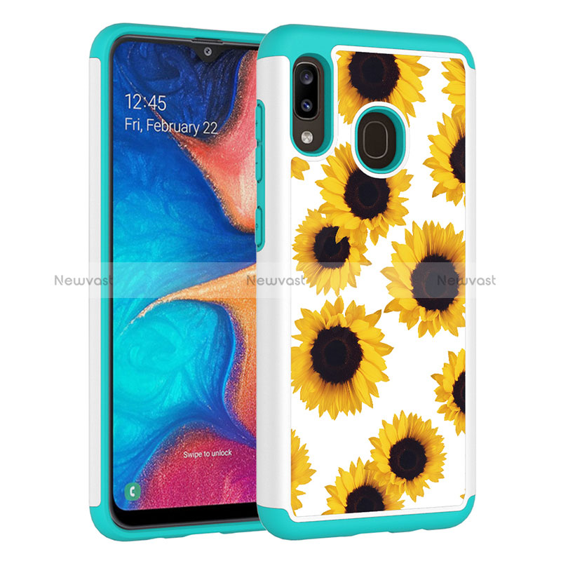 Silicone Matte Finish and Plastic Back Cover Case 360 Degrees JX1 for Samsung Galaxy A30