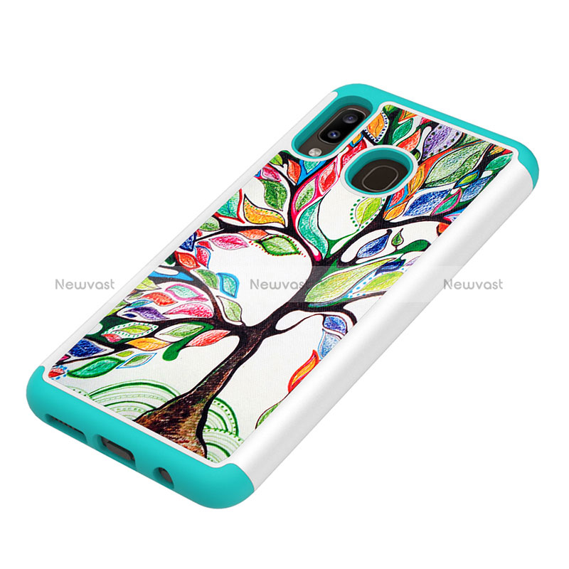 Silicone Matte Finish and Plastic Back Cover Case 360 Degrees JX1 for Samsung Galaxy A30