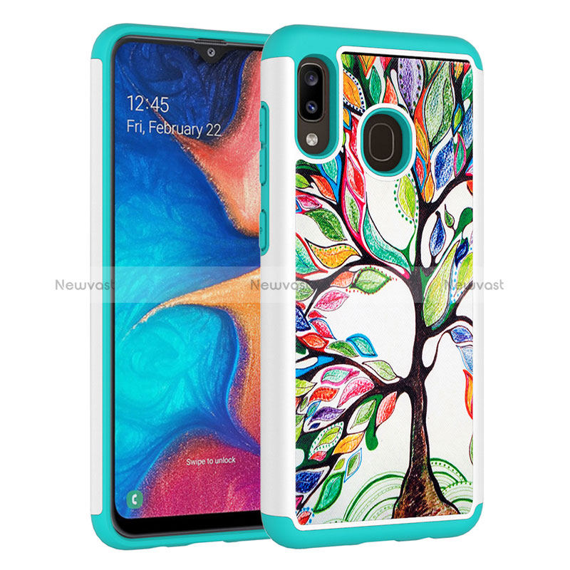 Silicone Matte Finish and Plastic Back Cover Case 360 Degrees JX1 for Samsung Galaxy A30 Green