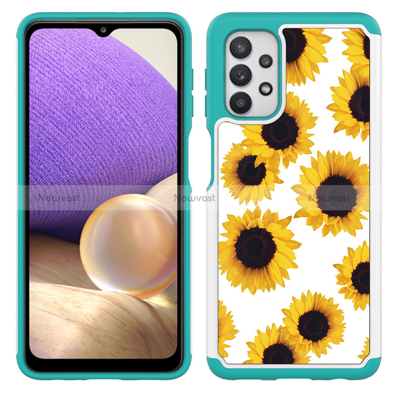 Silicone Matte Finish and Plastic Back Cover Case 360 Degrees JX1 for Samsung Galaxy A32 4G