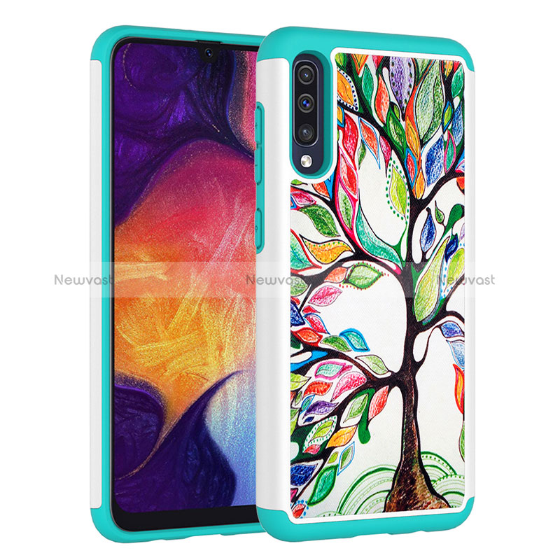 Silicone Matte Finish and Plastic Back Cover Case 360 Degrees JX1 for Samsung Galaxy A50