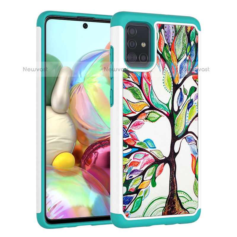 Silicone Matte Finish and Plastic Back Cover Case 360 Degrees JX1 for Samsung Galaxy A51 4G