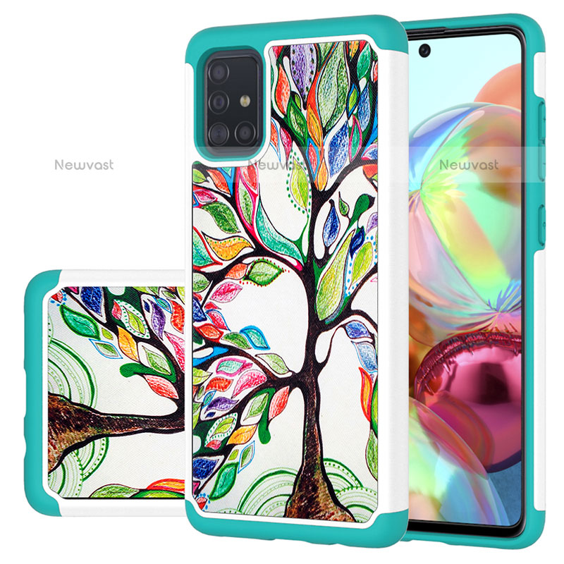 Silicone Matte Finish and Plastic Back Cover Case 360 Degrees JX1 for Samsung Galaxy A51 4G