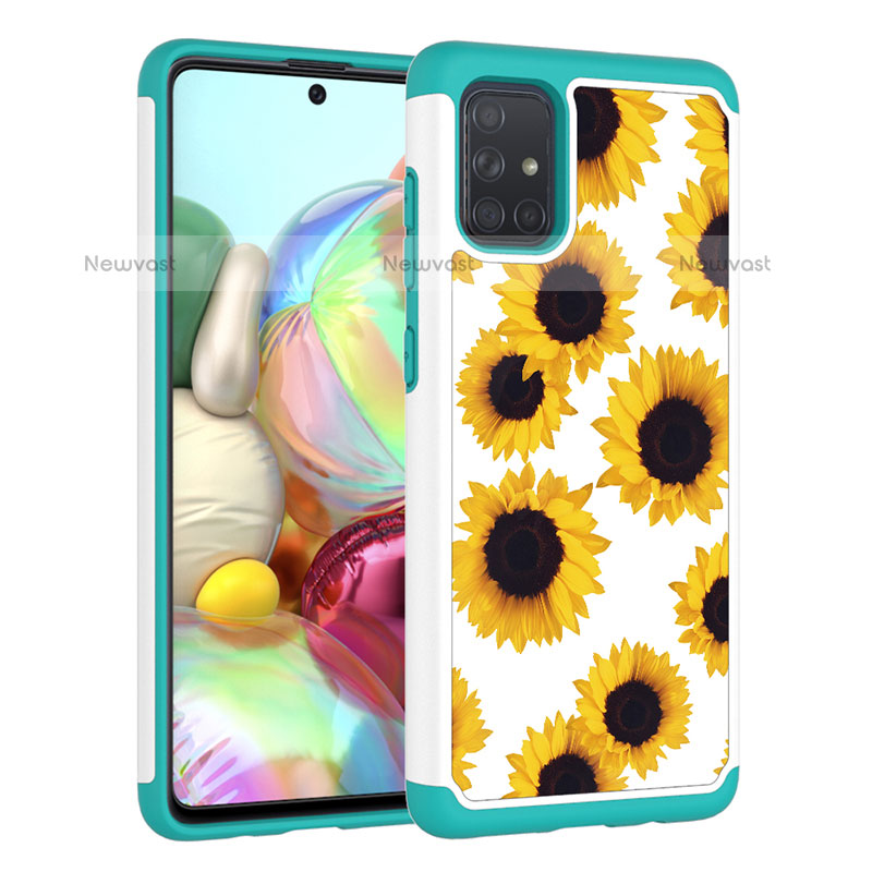 Silicone Matte Finish and Plastic Back Cover Case 360 Degrees JX1 for Samsung Galaxy A71 4G A715